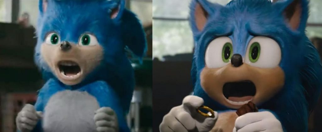 Eski Sonic (sol) ve yenilenen Sonic (sağ)